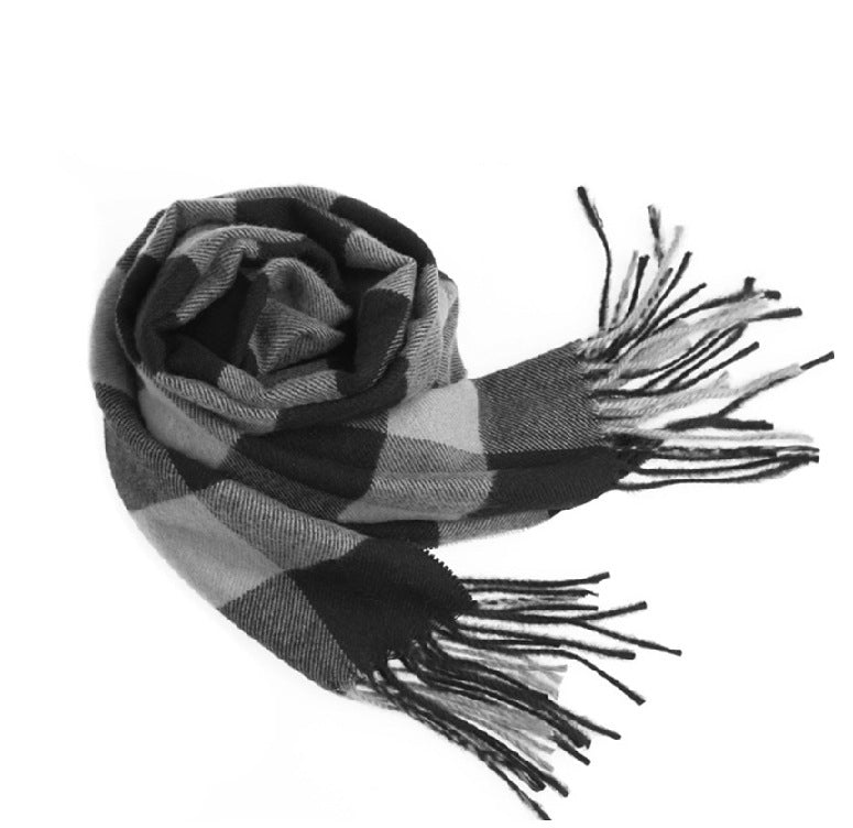 Luxurious Plaid Cashmere-Feel Scarf