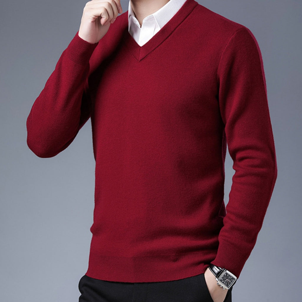 Men's Luxurious Worsted Wool Pullover
