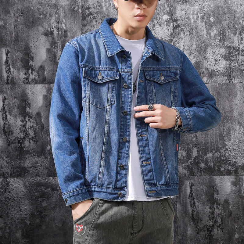 Elegant Men's Leisure Blue Jacket