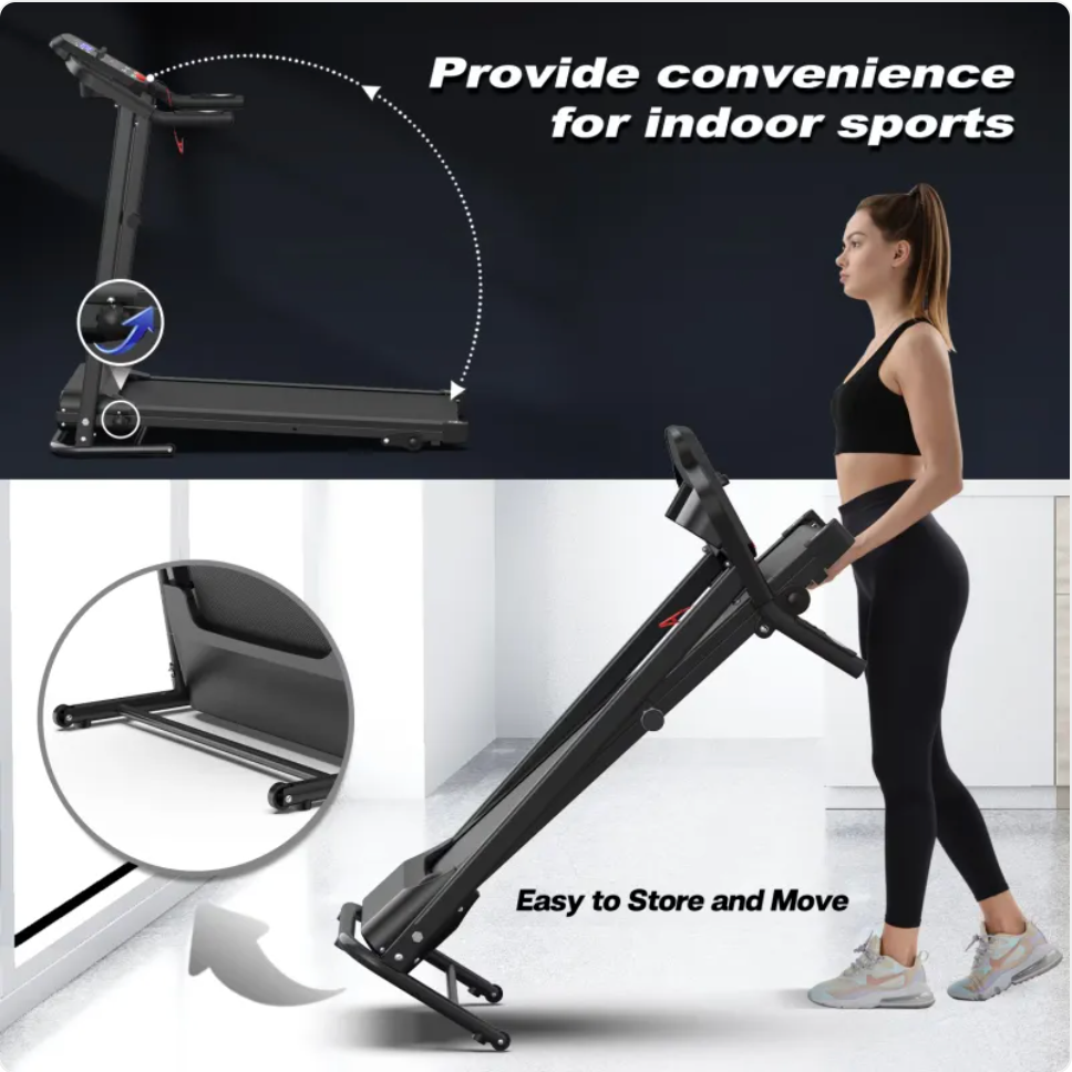 Collapsible Treadmill with Heart Rate Monitor