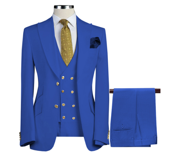 Elegant Three-Piece Wedding Suit Ensemble