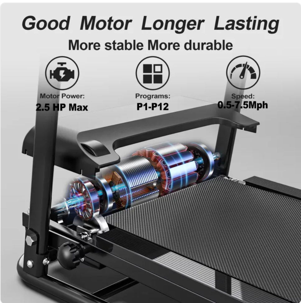 Collapsible Treadmill with Heart Rate Monitor