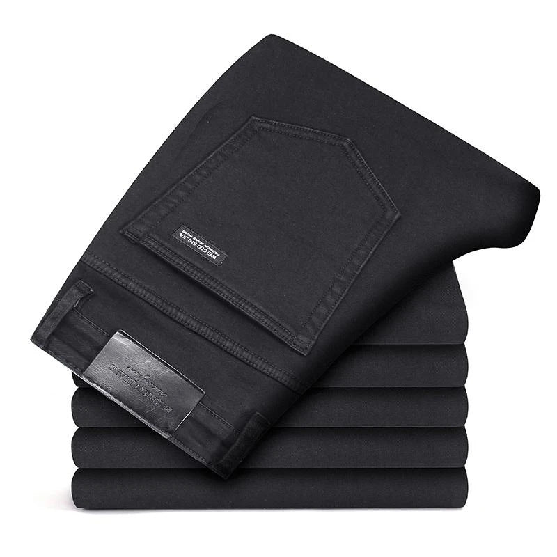Refined Straight-Cut Black Denim