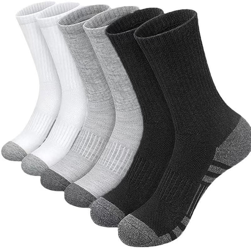 Gentlemen's Extended-Length Cotton Sports Socks - Black & White