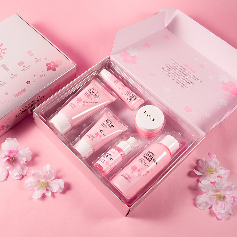 LAIKOU Cherry Blossom Skincare Set - 6 Pieces