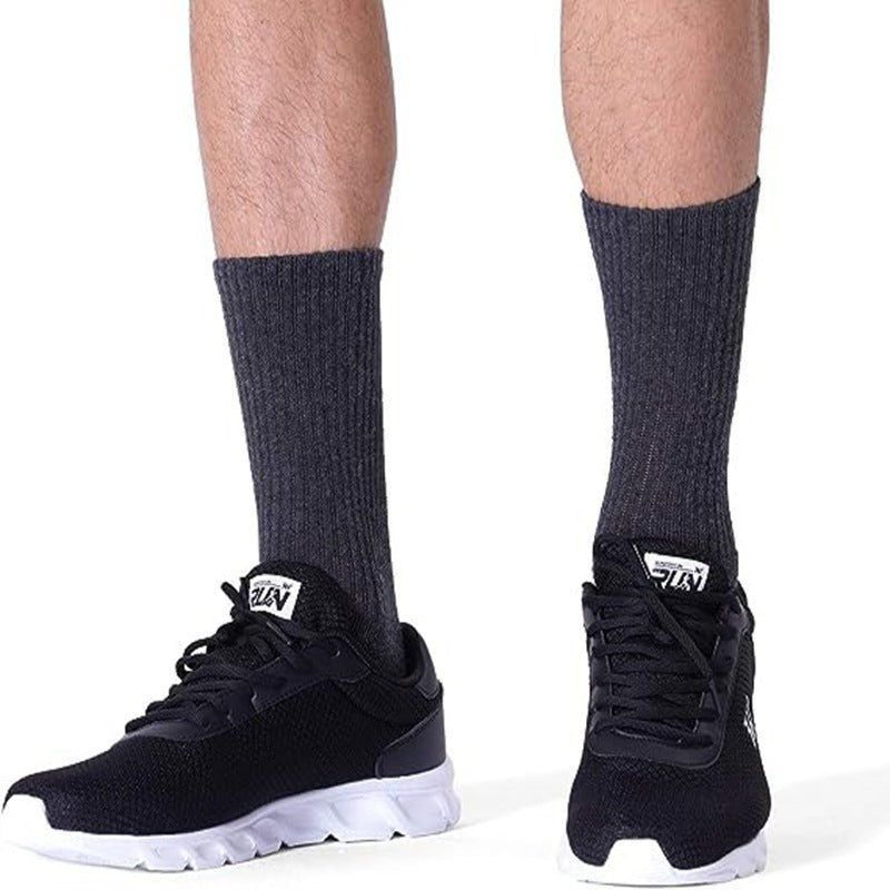 Gentlemen's Extended-Length Cotton Sports Socks - Black & White