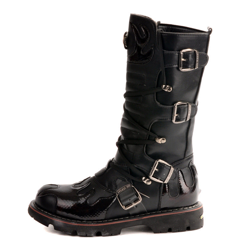 Elegant High-Top Rugged Outdoor Boots for Men