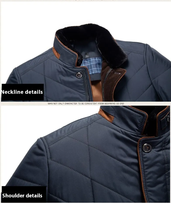 Dense Quilted Winter Coat for Men