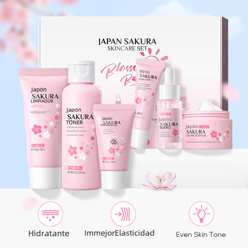 LAIKOU Cherry Blossom Skincare Set - 6 Pieces