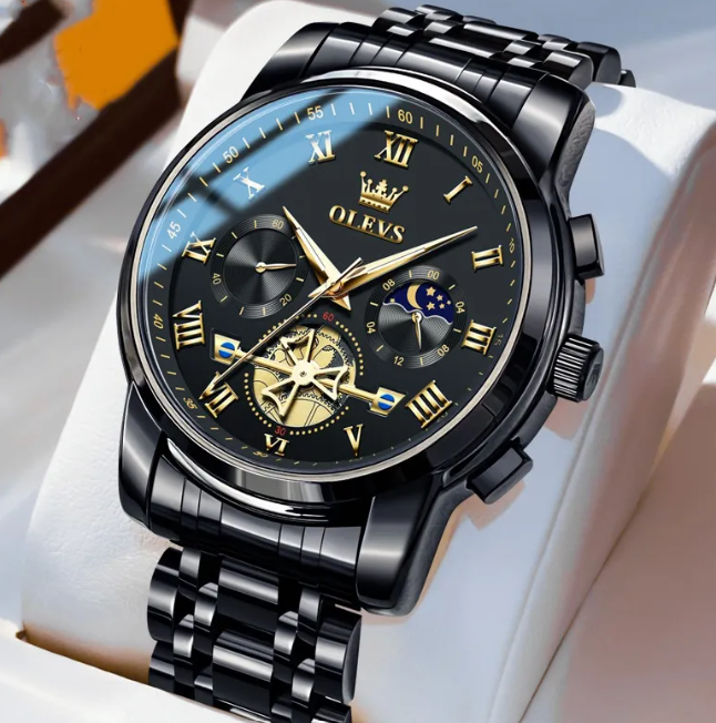 Luminous Water-Resistant Quartz Timepiece for Men