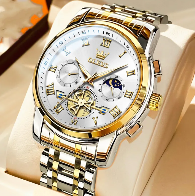 Luminous Water-Resistant Quartz Timepiece for Men