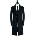 Men's Extended Length Woolen Overcoat