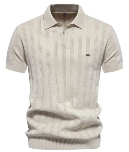Textured Knit Gentleman's Polo