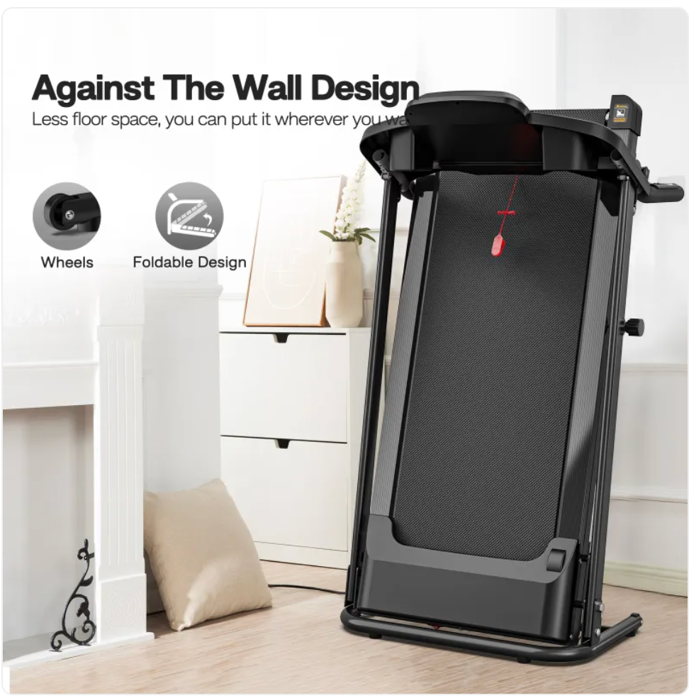 Collapsible Treadmill with Heart Rate Monitor