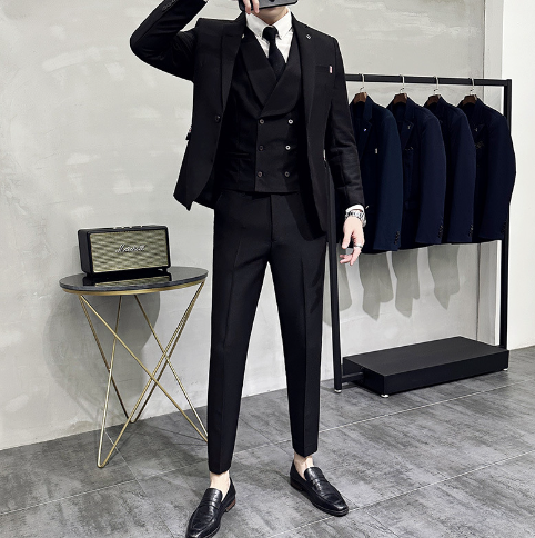 Gentleman's Premier Business Suit Set - Black / L