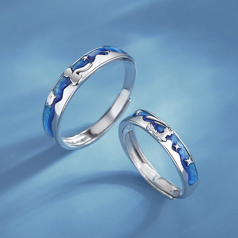 Elegant Fox Duo Rings for Couples