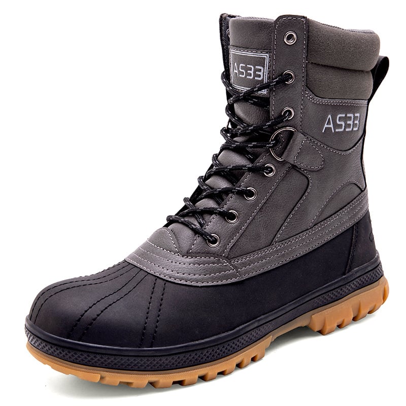Thick-Soled High-Top Platform Leather Boots for Men