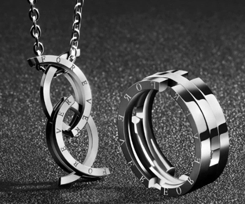 Eternal Bond Titanium Steel Couple Rings