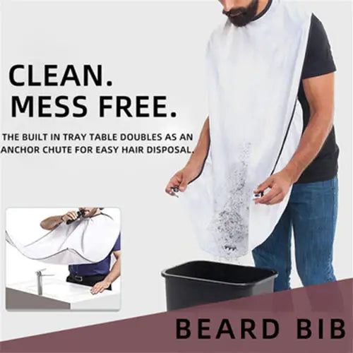 Men's Shaving Bib with Suction Cup for Beard Trim