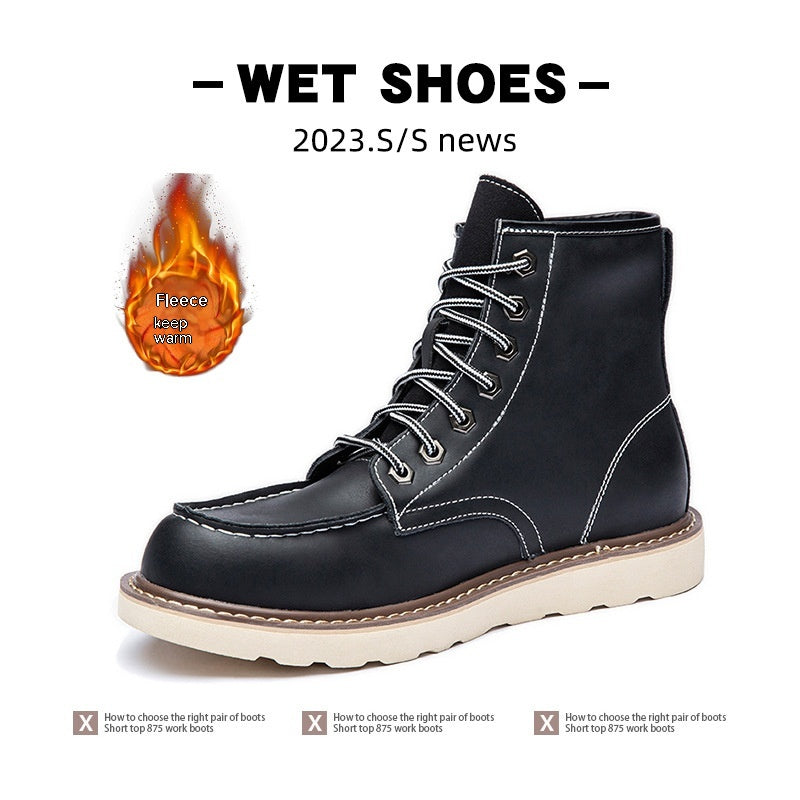 Heritage Fleece-Lined Leather Boots for Men