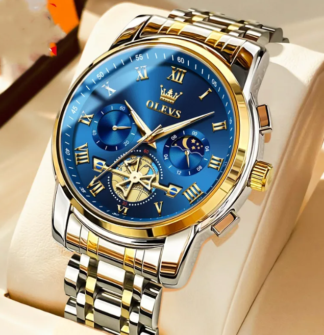 Luminous Water-Resistant Quartz Timepiece for Men
