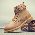 High-Top Leather Short Boots for Men