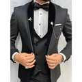 Charcoal Grey Men's Formal Three-Piece Suit