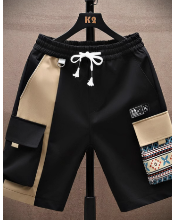 Relaxed Fit High-Waist Overalls Shorts for Men