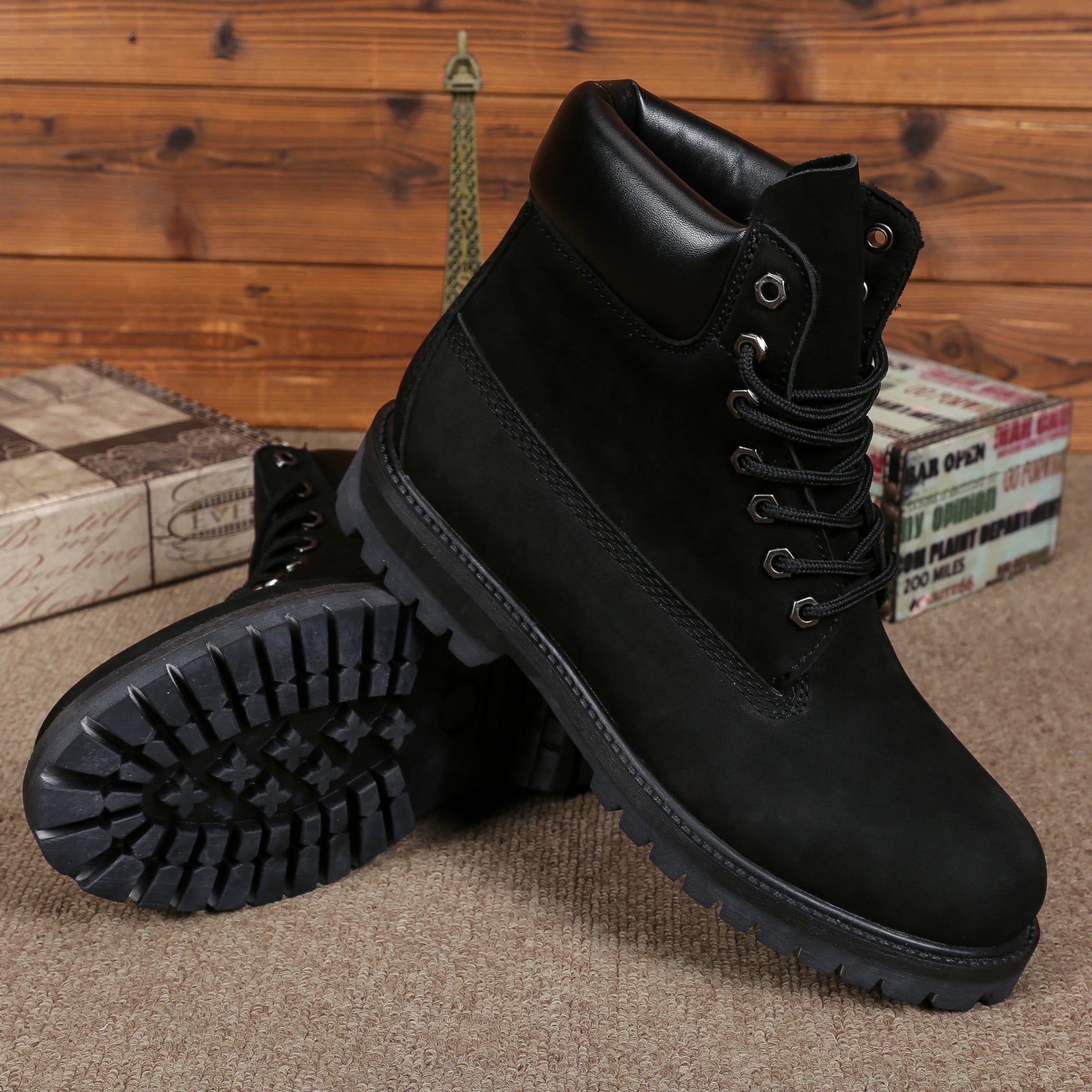 Elegant Men's High-Top Winter Boots