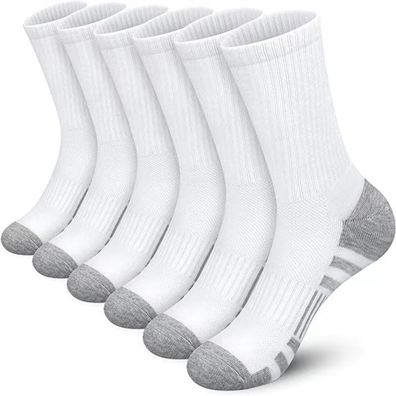 Gentlemen's Extended-Length Cotton Sports Socks - Black & White