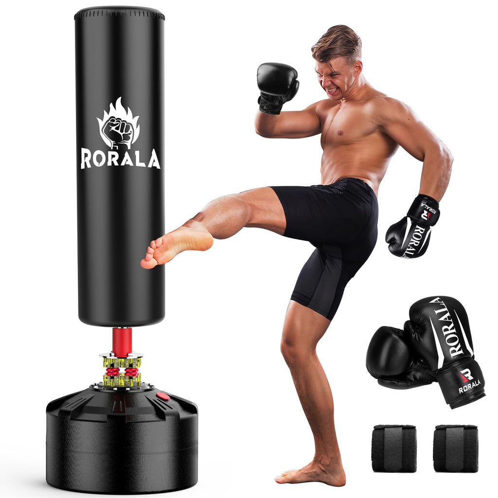 RORALA 203lb Freestanding Punching Bag Set with Gloves