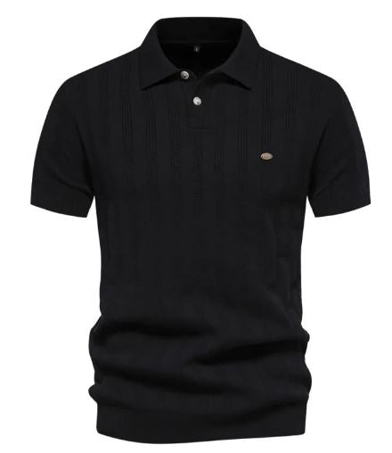 Textured Knit Gentleman's Polo