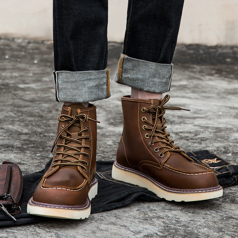 Heritage Fleece-Lined Leather Boots for Men
