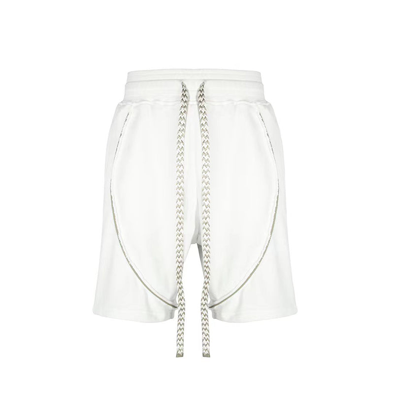 Classic White Cotton Drawstring Shorts for Men