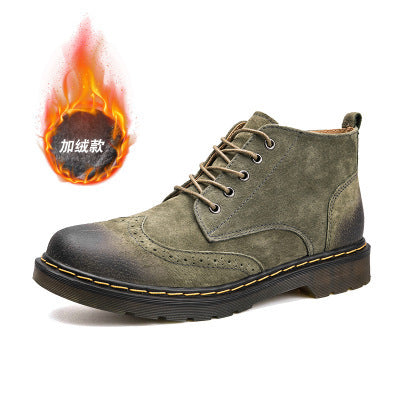 Authentic Leather Men's Ankle Boots - Retro Style