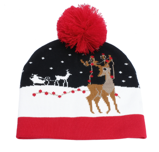 Winter Wonderland Woolen Deer & Snowflake Hats