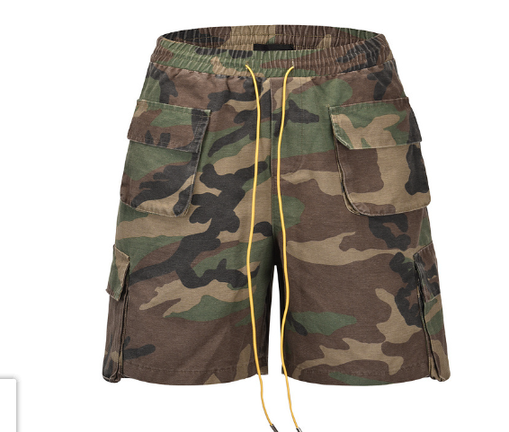 Classic Camouflage Mid-Waist Shorts for Men