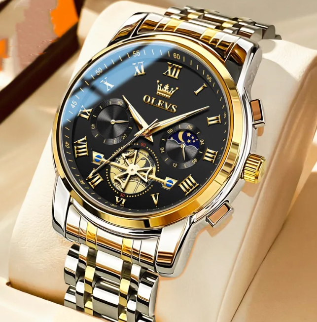 Luminous Water-Resistant Quartz Timepiece for Men