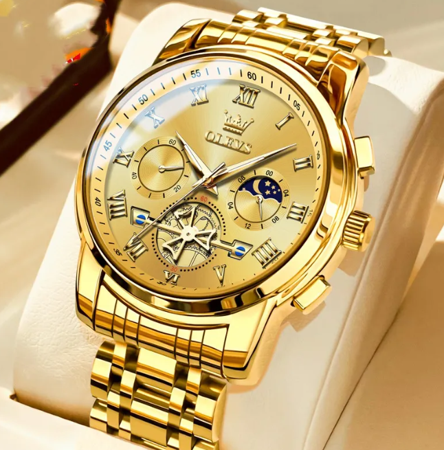 Luminous Water-Resistant Quartz Timepiece for Men