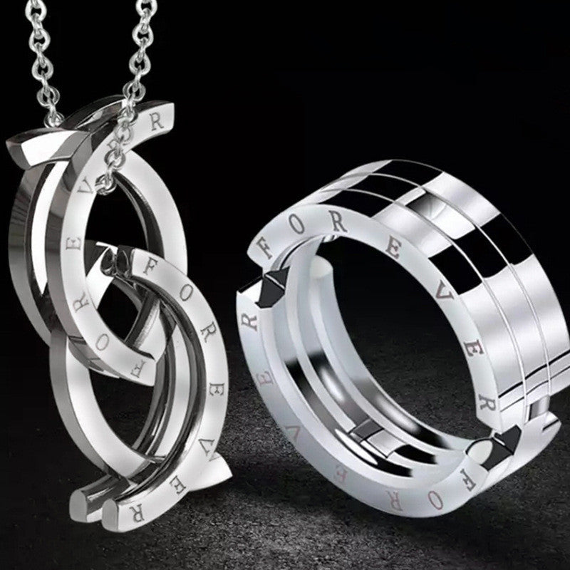 Eternal Bond Titanium Steel Couple Rings