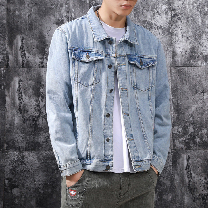Elegant Men's Leisure Blue Jacket