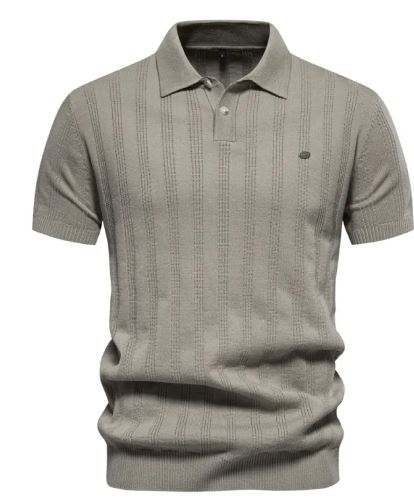 Textured Knit Gentleman's Polo