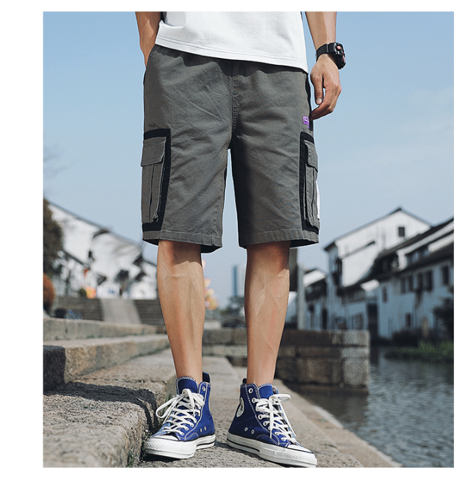 Relaxed Fit High-Waist Overalls Shorts for Men