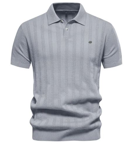 Textured Knit Gentleman's Polo