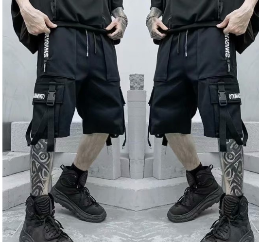 Chic Black Urban Hip-Hop Shorts for Men