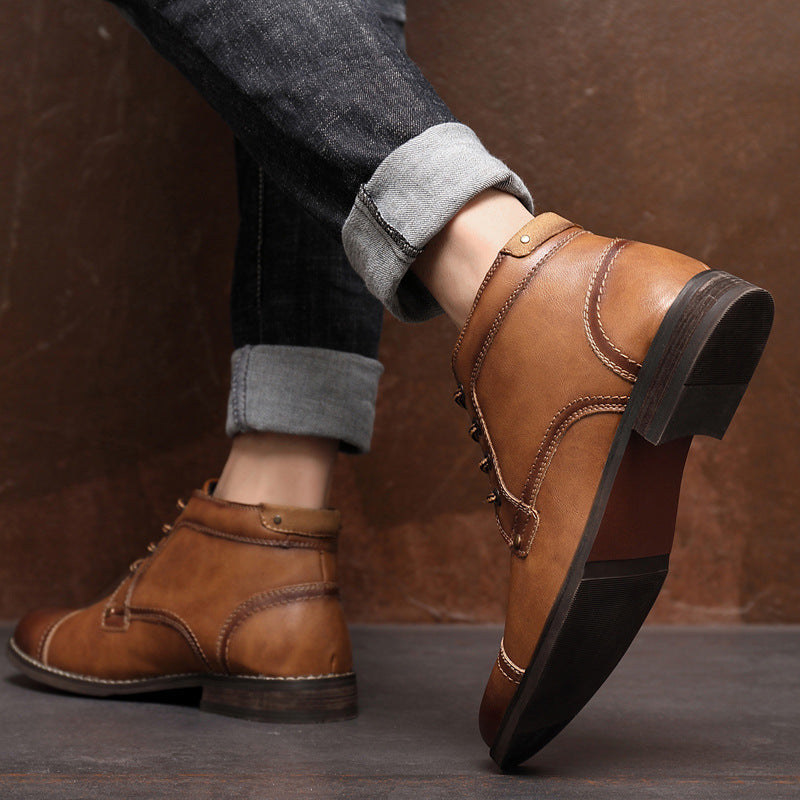 Elegance Leather Boots for Gentlemen