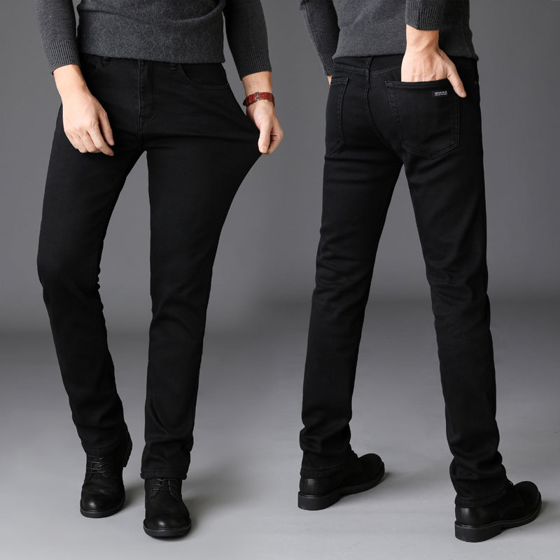 Refined Straight-Cut Black Denim