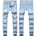 Men’s Distressed Light Blue Denim Jeans